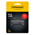 USB 2.0 Stick INTENSO, 32GB, Alu Line, anthrazit, Speicherstick, 32 GB