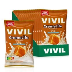 VIVIL Creme Life Caramel Sahnebonbons ohne Zucker | 15 Beutel x 110g