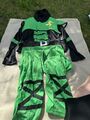 grünes Ninja Kostüm für Kinder - Größe 152 - 158 Jungen Fasching Karneval