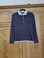 Gant Damen Polo Shirt Langarm Sweatshirt Dunkelblau Business Mode Fashion Gr. S