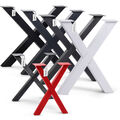 HOLZBRINK Tischgestell X-Form Metall pulverbeschichtet Tischbein Bodenschoner