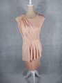 Vila Kleid Gr. S 36 nude apricot stretch Perlen Strass elegant Abendkleid Party 