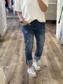 Jeans hohem Aufschlag Blue Boyfriend Jeans Style S bis XL (B1)