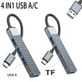 4in1 MultiPort USB Hub 3.0 Type-A/C SD TF Kartenleser Laden Daten Sync Adapter