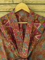 Midi Kimono Reine Seide Robe Knielang Abendkleid Bademantel Brown MKMO1556