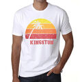 Herren Grafik T-Shirt Palme Strand Sonnenuntergang in Kingston – Palm, Beach,