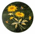 Sonne Blumen Muster Inlay Arbeit Kaffee Tisch Top Grün Rund Marmor Bett Seite