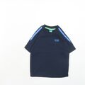 Lonsdale Jungen blau Baumwolle Basic T-Shirt Größe 3-4 Jahre Rundhalsausschnitt Pullover