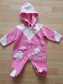 ⚠️ Overall Strampler Mädchen Baby Outdoor Gr. 68 Einteiler mit Kapuze Rosa 🍼