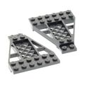 2x Lego Flügel Platte 8x6 neu-dunkel grau Gitter Set 7939 6873 4527144 30036