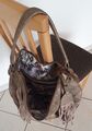 MORE & MORE Handtasche . Schultertasche mit Franzen und Glitzereffekt