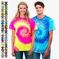 COLORTONE - Unisex Batik T-Shirt Swirl Flower Power Hippie Tie-Dye Rainbow S-XL
