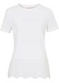 Shirt mit Lochstickerei Gr. 40/42 Weiß Damen Baumwollshirt Top Bluse Neu*