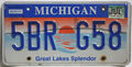 usa MICHIGAN Great Lakes Splendor Nummernschild Kennzeichen License Plate 5BRG58
