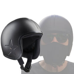 Bandit Jethelm Sky 3 Fiberglas Motorradhelm schwarz extrem leicht Sternmotive