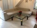 Couch L-Form + Couchtisch Glas