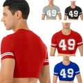  T-Shirt kurzärmelig Fußballspieler für Herren Basic Freizeit Top Pullover T-Shirt
