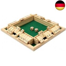 Kitchnexus Deluxe 4-Spieler Shut The Box 12er Holz Tisch Spiel Klassisch