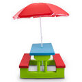 BITUXX Kindersitzgruppe Kindermöbel Sitzgarnitur Kindertisch inkl Sonnenschirm
