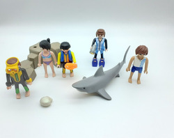 Playmobil Taucher Figuren Rettung Strand mit Hai und Zubehör