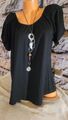 Tunika Gr.XL 44 schwarz Carmen Ausschnitt Bluse locker Figurschmeichler A-Linie 