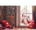 3x2m Vinyl Foto Hintergrund Weihnachten Der Weihnachtsmann klopft am Fenster