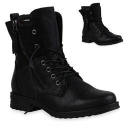 Damen Stiefeletten Schnürstiefeletten Boots Blockabsatz Schuhe 900969 New Look