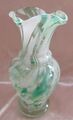 Schöne Kleiner Vase Glas Dekor Meliert Grün Und Weiß