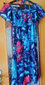 s'questo Damenkleid Sommerkleid Kleid Gr. 40 blau mit buntem Blumenmuster