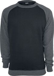 Urban Classics 2-Tone Raglan Crewneck Männer Sweatshirt schwarz/charcoal XL