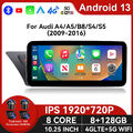 10,25" Android 13,0 Autoradio CarPlay 8+128GB GPS Navi Für Audi A4/A5/B8/S4 High