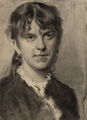 E. GEBHARDT (1838-1925) Umkreis, Porträt einer Frau, um 1880, Kohle Realismus