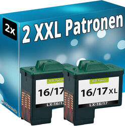 2x DRUCKER PATRONE REFILL für LEXMARK Nr. 16/17 SCHWARZ TINTE PATRONEN 10NX217E
