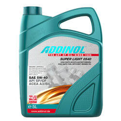 5 Liter 5W-40 Motoröl Addinol SUPER LIGHT 0540 Motorenöl 5W40 MV 0546 Aktion 1x5