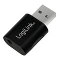 Logilink USB Audio Adapter USB-Stecker zu 3,5 mm Buchse 4-Pin Soundkarte schwarz