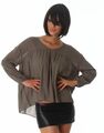 Uni Langarm Blusen Shirt im Oversize-Style