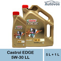 Castrol EDGE 5W-30 LL 5 + 1 Liter Motoröl ACEA C3 VW 504 507 BMW LL-04 MB  