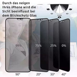 Panzerfolie Glas Blickschutz Displayschutz FÜR iPhone 14 13 12 11 X XR Pro Max +