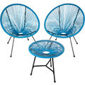 2 Gartenstühle Santana mit Tisch Gartensessel Gartengarnitur blau B-Ware