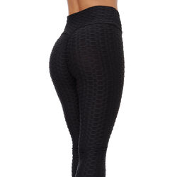 Damen Anti Cellulite Kompression Leggings Fitness Hose Yoga Push Up Hose Schwarz