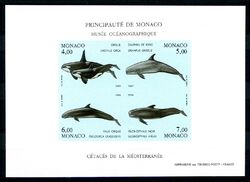 Monaco Block 62 U postfrisch ungezähnt Delphine Wale #IV188