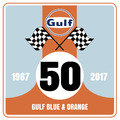 Gulf Sticker 50 Years ca.10x10cm  Kontur geschnittener AUFKLEBER NEU rar