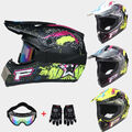 Motocross Helm Integralhelm + Cross Brille + Handschuhe S-XL Mountainbike