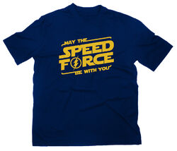 May The Speed Force Be With You Fun Fan T-Shirt Fanshirt The Flash DC Star Wars