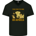 T-Shirt The Five to See in Africa Safari Tiere Herren V-Ausschnitt Baumwolle