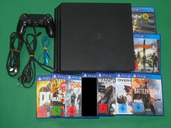 Sony PlayStation 4 Pro 1TB Spielekonsole - mit 8 Spielen und Controller