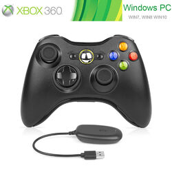 Wireless Controller Für Microsoft Xbox 360 PC Win 7 8 10 11 2.4G Kabellos + Akku