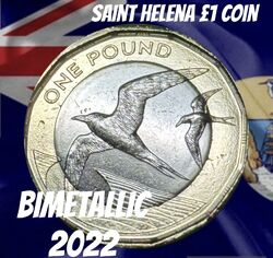 Saint Helena 🙂 🙂 Münze £ 1 Pfund 2022 Bimetall Ruß Brustbein Vogel Tierflug