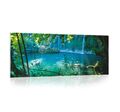 Glasbild LANDSCHAFT WASSERFALL Modern Wandbilder Glasbilder 125x50 Aufhängung