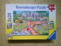 Ravensburger Puzzle 2 x 24 Teile Ein Tag im Zoo Vollständig